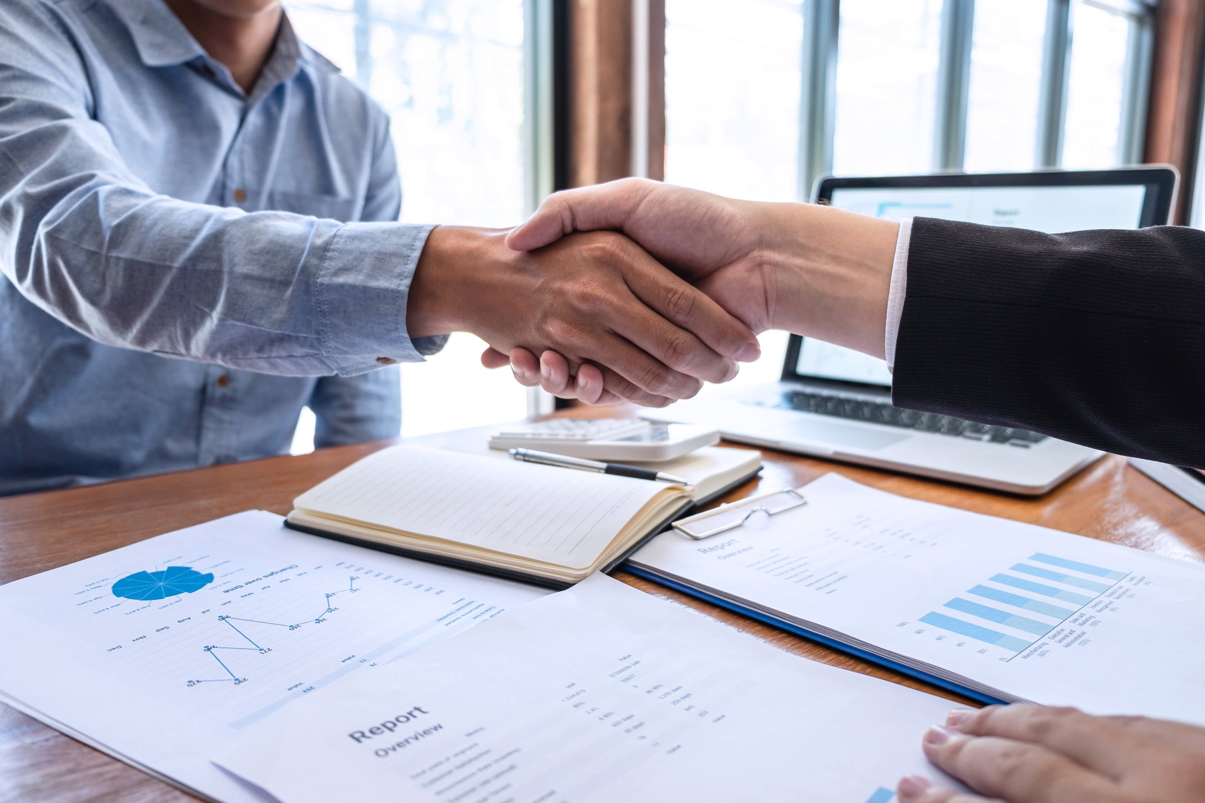 Businessmen Shaking Hands after Conversation